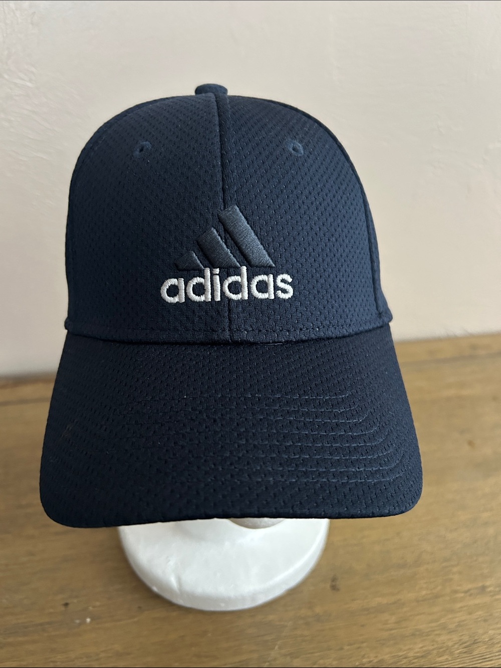 Adidas Hat Cap Fitted Adult Medium Blue Mesh Polyester Cotton Climalite Golfer.